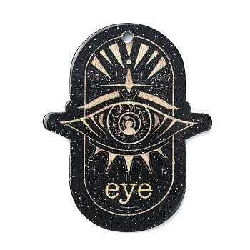 Dark Theme Acrylic Pendants, Eye, 42x34x2mm, Hole: 1.8mm