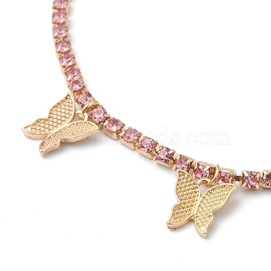 Alloy Rhinestone Cup Chain Necklaces(NJEW-H217-02LG)-2
