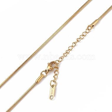 Placage ionique (ip) 304 collier de chaîne de serpent rond en acier inoxydable pour hommes femmes(NJEW-K245-012A)-2