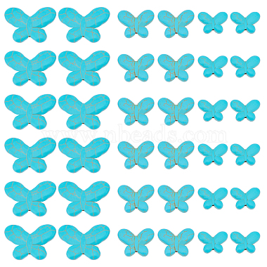 20mm Butterfly Synthetic Turquoise Beads