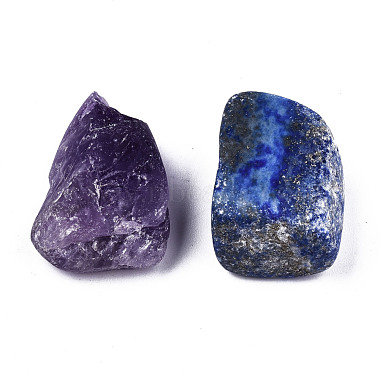 Rough Raw Natural Lapis Lazuli & Amethyst & Quartz Crystal & Green Aventurine & Red Jasper & Rose Quartz & Quartz Beads(G-S360-008)-2