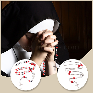 Superfindings – kit de fabrication de colliers de perles de religion et de roses(DIY-FH0004-05)-7