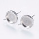 変色しない304ステンレススチールスタッドイヤリングセッティング(STAS-I097-062-8MM)-1