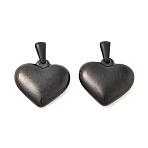 Ion Plating(IP) 304 Stainless Steel Pendants, Heart, Black, 19.5x20x5.5mm, Hole: 7x3mm(STAS-I135-19B)
