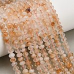Heated Natural Citrine Beads Strands, Faceted, Rondelle, 6x4mm, Hole: 1mm, about 94pcs/strand, 14.84~14.92''(37.7~37.9cm)(GG-CBA41EF-B01-6x4mm)