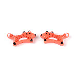 Printed Opaque Resin Beads, Fox, Tomato, 11.5x24x6mm, Hole: 1.4mm(RESI-N043-12A)