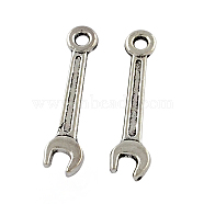 Tibetan Style Zinc Alloy Wrench Pendants, Lead Free & Cadmium Free, Antique Silver, 24.3x5.8x1.5mm, Hole: 2mm, about 1000pcs/500g(TIBEP-R334-161AS-RS)