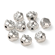 Plating Acrylic Beads, Paw Print, Silver Plated, 13x15.5x10mm, Hole: 3mm(PACR-E002-03S)