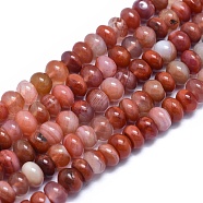 Natural Carnelian Beads Strands, Rondelle, 7~8x4~5mm, Hole: 1mm, about 90pcs/strand, 15.35 inch~15.55 inch(39~39.5cm)(G-E530-12A)