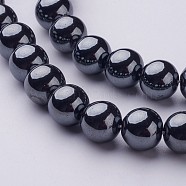 1 Strand Grade AAA Non-Magnetic Synthetic Hematite Round Beads Strands, Black, 10mm, Hole: 1.8~2mm, about 42pcs/strand(X-G-H1623-10mm-1)