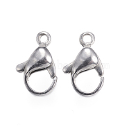 304 Stainless Steel Lobster Claw Clasps, Stainless Steel Color, 12x7x3.5mm, Hole: 1.2mm(STAS-E147-18P)
