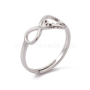 201 Stainless Steel Infinity Love Adjustable Ring for Women, Stainless Steel Color, US Size 5 3/4(16.3mm)(RJEW-C045-03P)