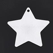 Aluminium Pendants, Laser Cut Pendants, Star, Silver Color Plated, 46.5x48.5x1mm, Hole: 3mm(ALUM-T001-92S)