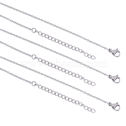 304 Stainless Steel Cable Chain Necklace, with Lobster Claw Clasps, Stainless Steel Color, 12pcs/box(STAS-UN0018-07P)