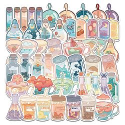 50Pcs Cartoon Drink Bottle Waterproof PVC Adhesive Sticker, for Suitcase, Skateboard, Refrigerator, Helmet, Mobile Phone Shell, Mixed Color, 30~60mm(OFST-PW0005-20)