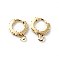 201 Stainless Steel Huggie Hoop Earrings Findings, with Vertical Loop, with 316 Surgical Stainless Steel Earring Pins, Ring, Real 24K Gold Plated, 11x3mm, Hole: 2.7mm, Pin: 1mm(STAS-A167-01L-G)