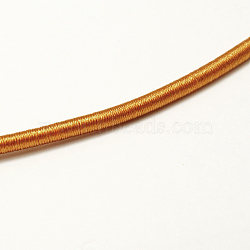 Round Plastic Tube Cords, Covered with Silk Ribbon, Dark Orange, 480x4mm(OCOR-L032-10)