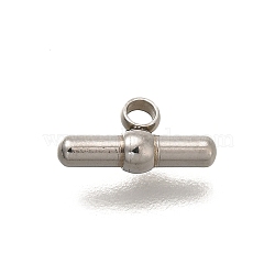 201 Stainless Steel Toggle Clasps, T-Bar, Stainless Steel Color, 5x10x3mm, Hole: 1.4mm(STAS-F311-09P)