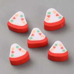 Handmade Polymer Clay Beads, Triangle, 9x9x4mm, Hole: 1.2mm, about 1000pcs/bag(CLAY-CJC0005-08A)