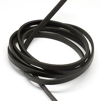 Flat Imitation Leather Cords, Black, 5x2mm, about 1.31 yards( 1.2m)/strand