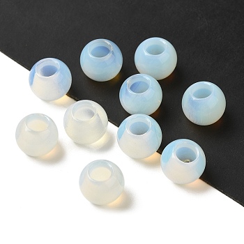 Opalite Gemstone European Beads, Large Hole Beads, Rondelle, 12~12.5x9~10.5mm, Hole: 5.5~6mm