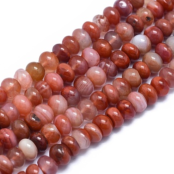 Natural Carnelian Beads Strands, Rondelle, 7~8x4~5mm, Hole: 1mm, about 90pcs/strand, 15.35 inch~15.55 inch(39~39.5cm)