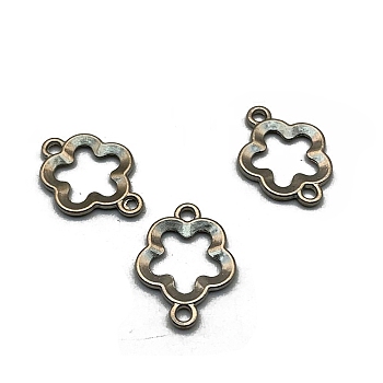 Alloy Flower Connector Charms, Platinum, 17.5mm