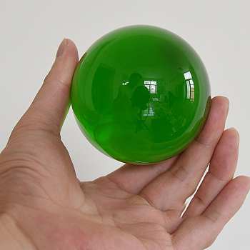 Glass Display Decorations, Crystal Ball, Round, Green, 30mm