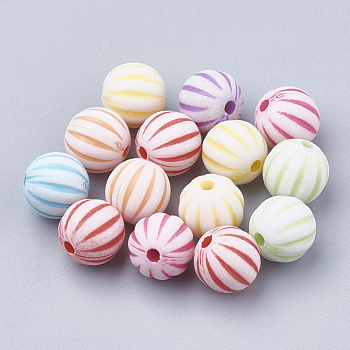Opaque Acrylic Beads, Craft Beads, Round, Mixed Color, 10x9.5mm, Hole: 1.5mm, about 905pcs/500g