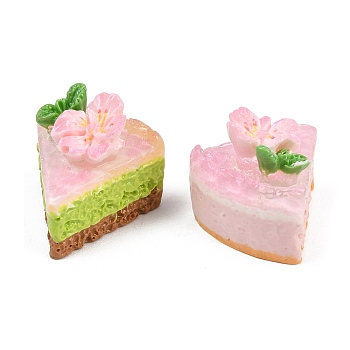 Opaque Resin Cabochons, Sakuru Cheese Cake, Pink, 27x25x22mm