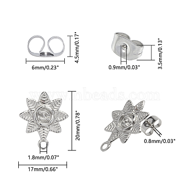 unicraftale 304 résultats de boucles d'oreilles en acier inoxydable(STAS-UN0008-06P)-2