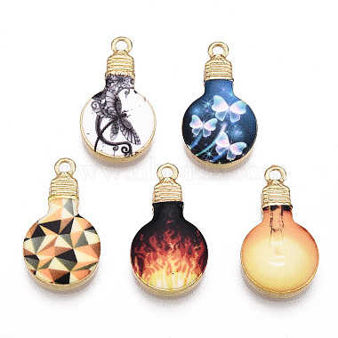 Light Gold Mixed Color Others Alloy+Enamel Pendants