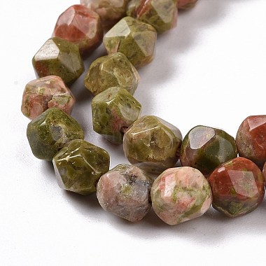 Natural Unakite Beads Strands(G-G990-B02)-4