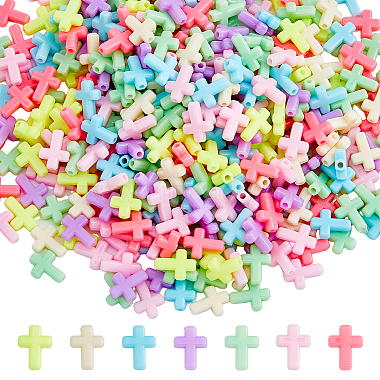 Mixed Color Cross Acrylic Beads