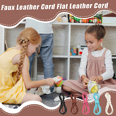 5Pcs 5 Colors  Flat Imitation Leather Cord(LC-FG0001-02)-6