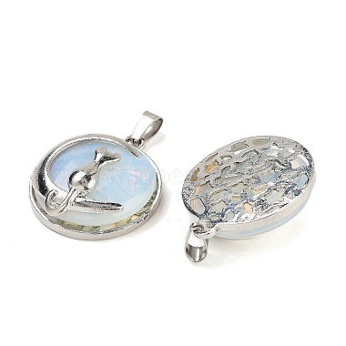 Opalite Flat Round Pendants(FIND-A043-11P)-2