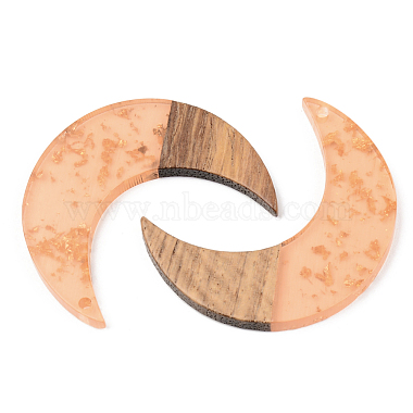 Transparent Resin & Walnut Wood Pendants(X-RESI-S389-056A-B04)-2
