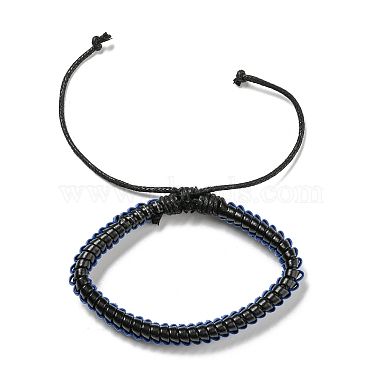Bracelet à cordon en simili cuir tressé réglable de style 5pcs 5 serti de cordon ciré pour hommes(BJEW-F458-11)-3