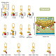 12pcs 12 décorations de pendentif de fruits en alliage émaillé de style(HJEW-PH01615)-2