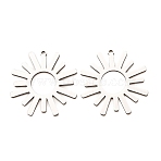 201 Stainless Steel Pendants, Sun Charms, Laser Cut, Stainless Steel Color, 28x26.5x1mm, Hole: 1.5mm(SA-CBA49C1-08P)