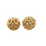 Rack Plating Brass Micro Pave Clear Cubic Zirconia Beads, Long-Lasting Plated, Lead Free & Cadmium Free, Round, Real 18K Gold Plated, 6mm, Hole: 0.8mm(KK-H508-20G)