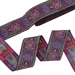 7M Ethnic Style Polyester Flower Jacquard Ribbons, Garment Accessories, Orchid, 2 inch(50mm), about 7.66 Yards(7m)/pc(OCOR-WH0091-72A-02)