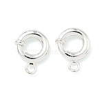 Brass Spring Ring Clasps, Long-Lasting Plated, Lead Free & Cadmium Free, Rack Plating, 925 Sterling Silver Plated, 9.5x7.5x2.5mm, Hole: 1.2mm(KK-H532-24A-S)