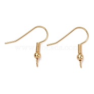 Brass Earring Hooks, with Vertical Loop, Long-Lasting Plated, Real 18K Gold Plated, 19x20x3mm, Hole: 3mm, Pin: 0.5mm(X-KK-F824-017G)