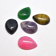 Gemstone Cabochons, teardrop, Mixed Stone, Mixed Color, 16x12x4mm(G-G525-12x16mm-M2)
