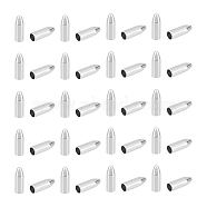 200Pcs 304 Stainless Steel Cord Ends, End Caps, Bullet, Stainless Steel Color, 7.47x2.47mm, Inner Diameter: 2.04mm(STAS-UN0052-38)