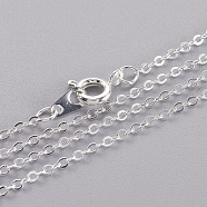 Brass Cable Chain Necklaces, Silver Color Plated, 16 inch(X-SW028-01S-NF)