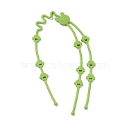 2 in 1 Silicone Baby Pacifier Holder Chains, Rabbit with Paw Print Baby Teether Strap, DIY Nursing Necklace Making, Yellow Green, 53.5x3x0.75cm, Hole: 5x6.5mm(AJEW-G050-02B)