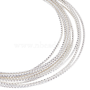 Brass Wire, Textured Round, Silver, 1.5mm(CWIR-WH0024-01D-S)