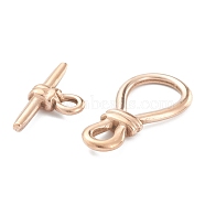 Vacuum Plating 304 Stainless Steel Toggle Clasps, Rose Gold, Bar: 26x13.5x4.5mm, hole: 4x3mm, Clasp: 34x17x4mm, small inner diameter: 5.5x4.5mm, big inner diameter: 17x11.5mm(STAS-B020-09RG)